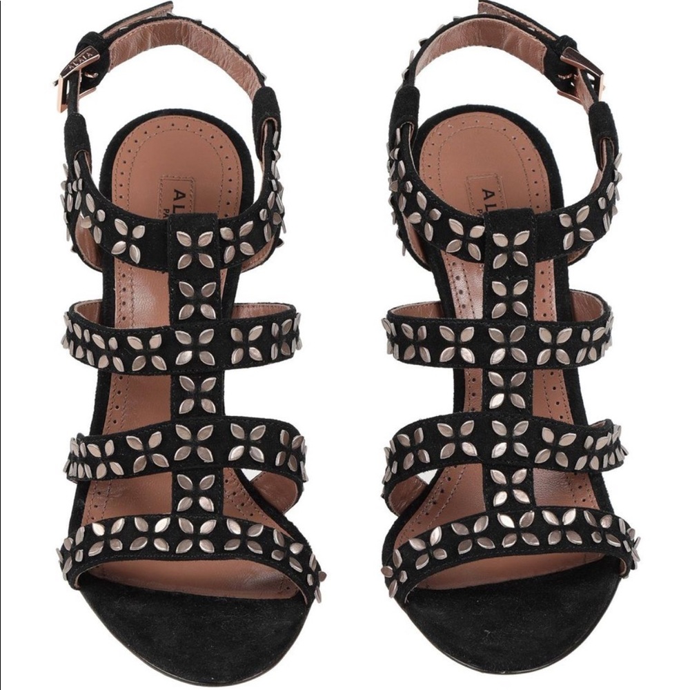 Alaïa Women's Black Heeled Suede Sandals Size 40